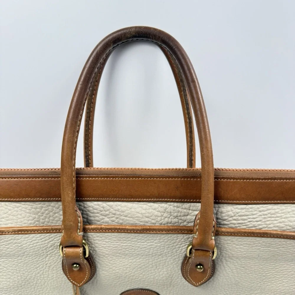Vintage Dooney & Bourke Bag Tan Brown Pebbled Leather Purse Hand Shoulder Bag